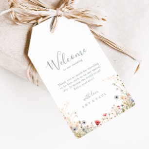 Geluksbrengende Kleurrijke Boho Veldbloem Bruiloft Cadeaulabel