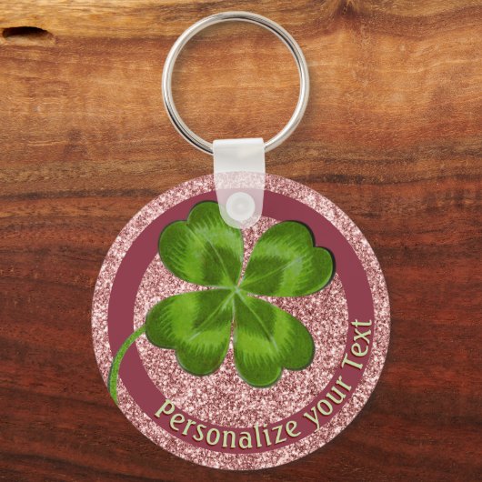 Geluksbrenger Klavertje Vier Meisjesachtig Persoon Sleutelhanger (Voorkant)