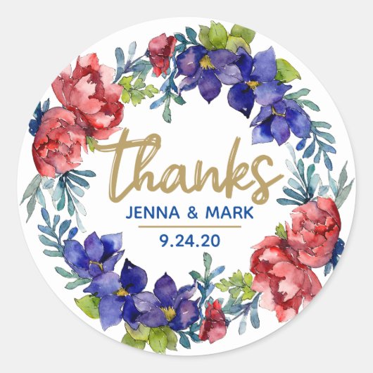 Geluksbruiloft | Partij van de bedankt geeft de vo Ronde Sticker (Voorkant)