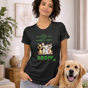 Geluksdag Aangenomen Reddingshonden Schattige St. T-shirt
