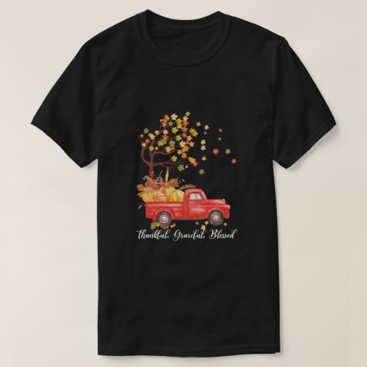 Geluksdag najaar Thanksgiving Herfst Maple laat T T-shirt (Design voorkant)