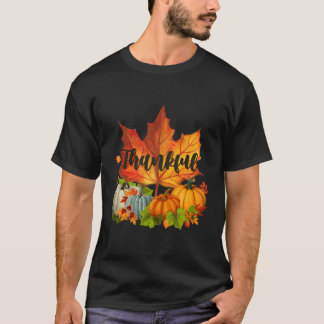 Geluksdag najaar Thanksgiving Herfst Maple laat T T-shirt