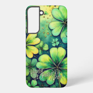 Geluksdag St. Patrick - Aquarel Shamrocks 🍀✨ Samsung Galaxy Hoesje