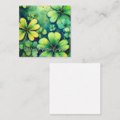 Geluksdag van Sint-Patrick - Waterverf Shamrocks � Notitiekaartje (Voorkant / Achterkant)