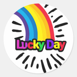Geluksdagstickers Ronde Sticker