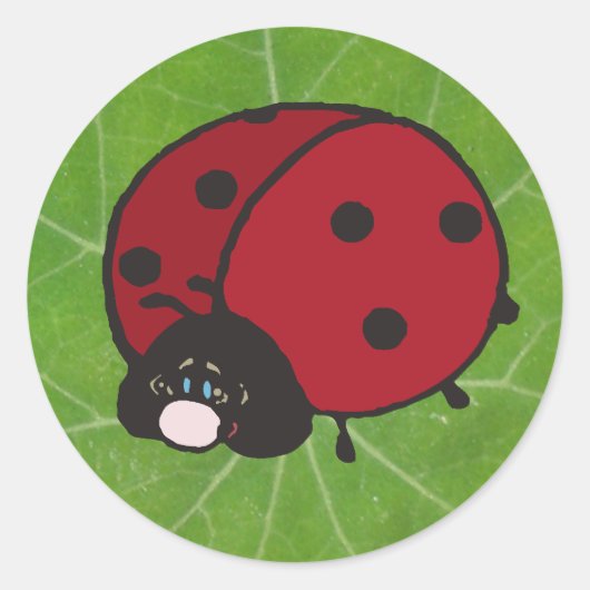 geluksdame bug ronde sticker (Voorkant)