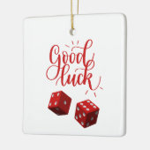 geluksdobbelstenen keramisch ornament (Links)