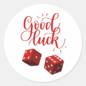 geluksdobbelstenen ronde sticker (Voorkant)