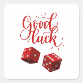 geluksdobbelstenen vierkante sticker (Voorkant)