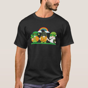 Geluksdwergen met Shamrock Clover Hoefijzer Rai T-shirt