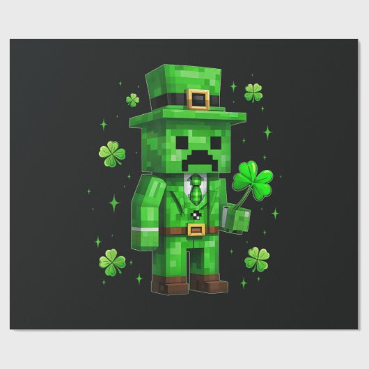 Geluksfee Fun St. Patrick's Day Videogame Cadeaupapier (Vlak)