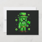 Geluksfee Funny St. Patrick's Day Videospel Kaart (Achterkant)