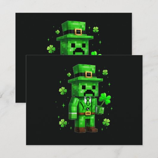 Geluksfee Funny St. Patrick's Day Videospel Kaart (Voorkant / Achterkant)