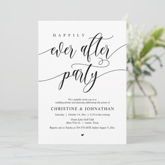 Geluksfeest Einde van het Feest Eten Dansen Kaart (Staand voorkant)