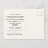 Geluksfeest na de bruiloft foto crème huwelijk aankondigingskaart (Achterkant)