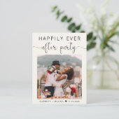 Geluksfeest na de bruiloft foto crème huwelijk aankondigingskaart (Staand voorkant)