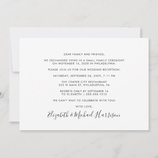 Geluksfeest Neon Verlichte Foto Bruiloft Aankondiging (Achterkant)