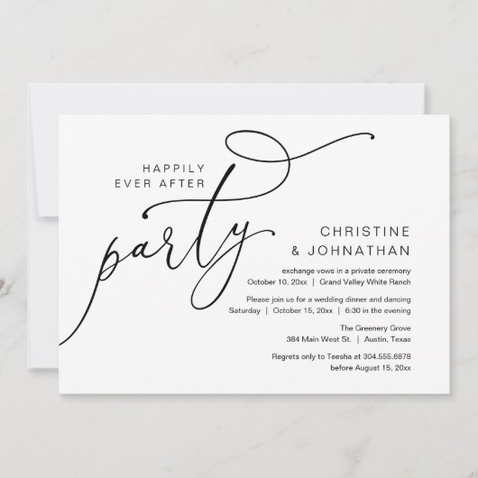 Geluksfeest, Romantisch diner met dansen Kaart (Voorkant)