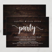 Geluksfeest, Rustiek hout, Elopement Kaart (Voorkant / Achterkant)