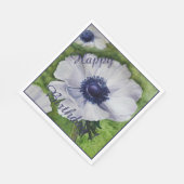 Geluksfeest Viering Witte Anemoon Bloemen Servet (Hoek)