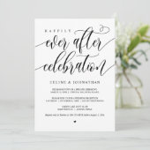 Geluksfeest, Zwart, Elopement Kaart (Staand voorkant)