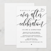 Geluksfeest, Zwart, Elopement Kaart (Voorkant / Achterkant)