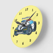 Geluksgelukkige illustratie cartoon auto politie ronde klok (Hoek)