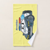 Geluksgelukkige illustratie van de cartoon van de  bad handdoek (Handdoek)