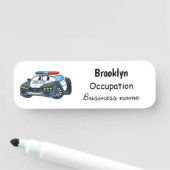 Geluksgelukkige illustratie van de cartoon van de  naamplaatje (In situ)