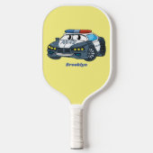 Geluksgelukkige illustratie van de cartoon van de  pickleball paddle (Voorkant)