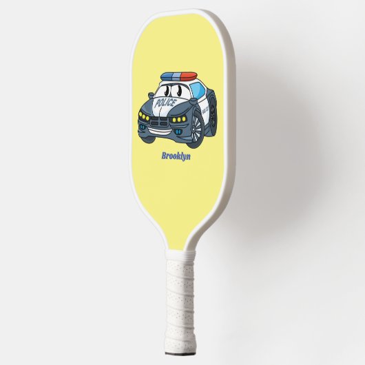 Geluksgelukkige illustratie van de cartoon van de  pickleball paddle (Links)
