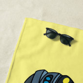 Geluksgelukkige illustratie van de cartoon van de strandlaken (In situ)