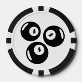 Geluksgetal 111 Zwarte Ballen Poker Chips (Voorkant)
