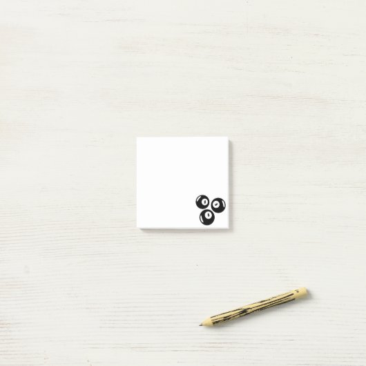 Geluksgetal 111 Zwarte Ballen Post-it® Notes (Op bureau)