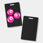 Geluksgetal 4 Roze Ballen Badge (Voor- en achterkant)