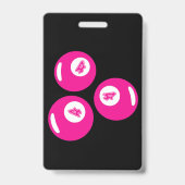 Geluksgetal 4 Roze Ballen Badge (Voorzijde)