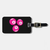 Geluksgetal 4 Roze Ballen Bagagelabel (Voorkant horizontaal)