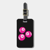 Geluksgetal 4 Roze Ballen Bagagelabel (Voorkant verticaal)