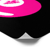 Geluksgetal 4 Roze Ballen Poster (Hoek)