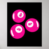Geluksgetal 4 Roze Ballen Poster (Voorkant)