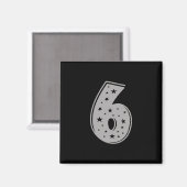 Geluksgetal 6 Gelukkige Verjaardag Magneet (Voorkant / Achterkant)