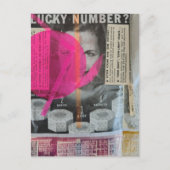 Geluksgetal dame Mixed media collage Briefkaart (Voorkant)