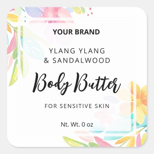 Geluksgevoel Witte Body Butter Pot Labels (Voorkant)