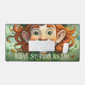 Geluksglimlach op St. Patrick's Dag Bureaumat (Keyboard & Muis)