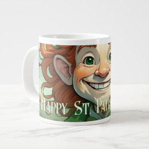 Geluksglimlach op St. Patrick's Dag Grote Koffiekop
