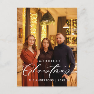 Geluksgroet, vrolijkste kerstfoto briefkaart