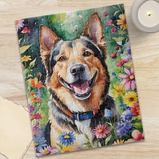 Gelukshond Portret Watercolor Dier Legpuzzel