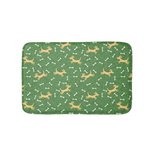 gelukshonden met botten achtergrond badmat (Voorkant)