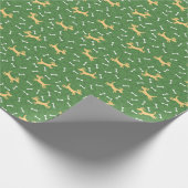 gelukshonden met botten achtergrond cadeaupapier (Hoek)