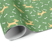 gelukshonden met botten achtergrond cadeaupapier (Rol Hoek)
